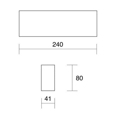 Applique e-sealed - isyluce mm 240x80x41 led 6w ip65 bianco / antracite Isyluce Lampade da esterno